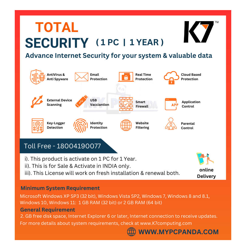1708360567.Buy K7 Total Security Antivirus 1 PC 1 Year -my pc panda